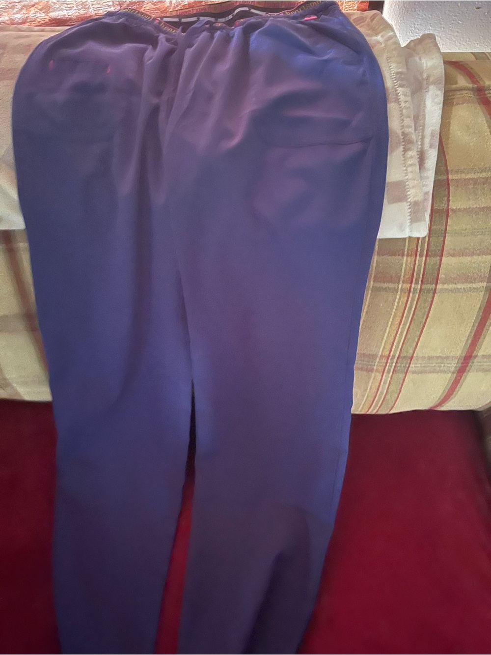 2 medium Tall HeartSoul navy blue Elastic-Waist scrub pants